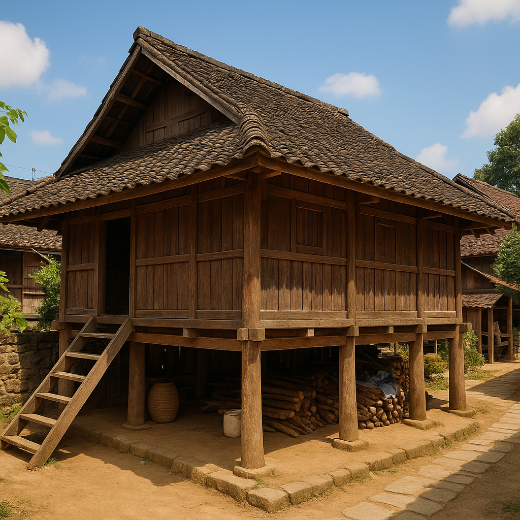 Palafios d'amérique du sud Maison en bois sur pilotis