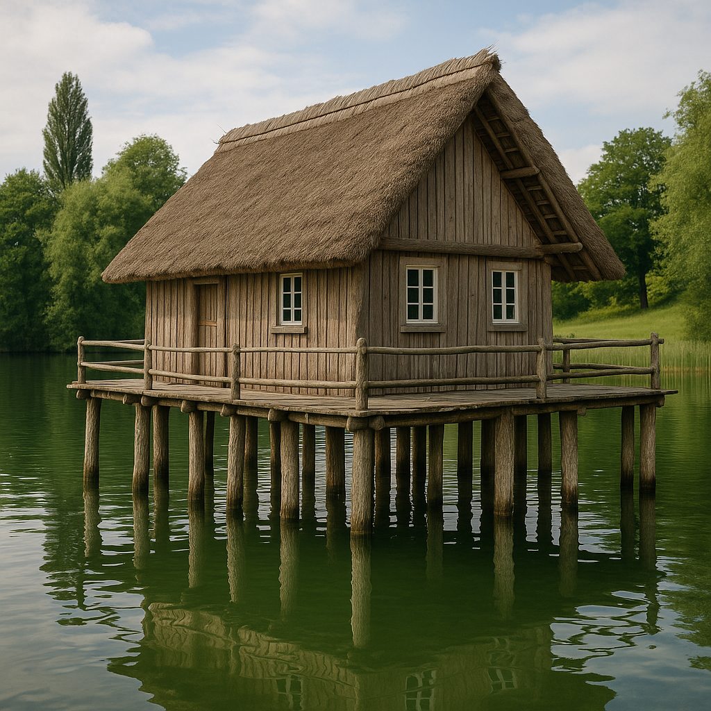 habitaion lacustre maison en bois sur pilotis